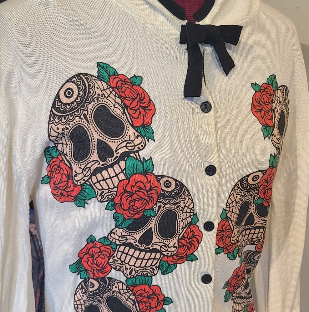 Folter Rockabilly Pinup Cardigan Sweater - Picture 3 of 7